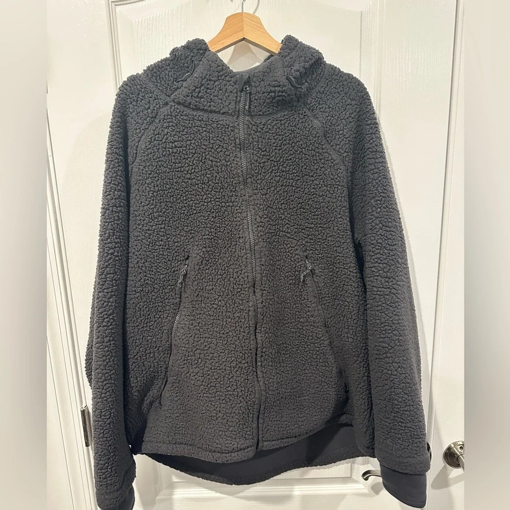 C9 Champion Men's Sherpa Lined Fleece Hooded Jacket - Charcoal Grey, Large